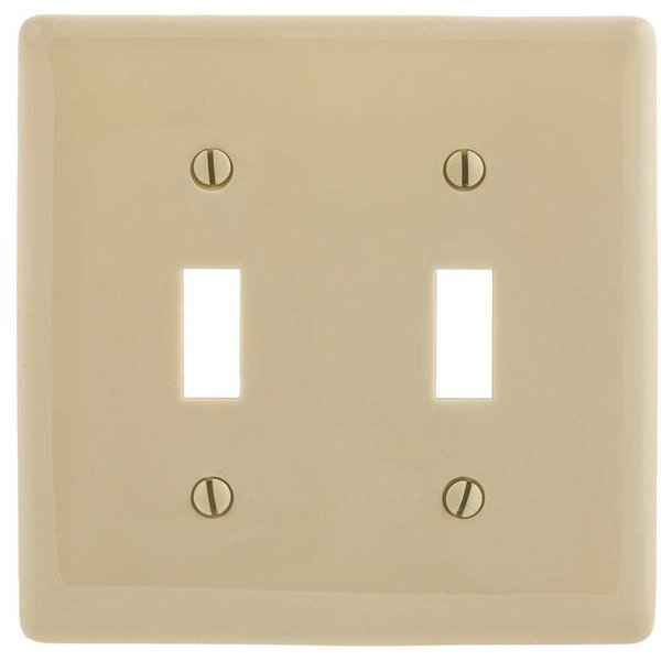 Hubbell Wiring 2-Gang Ivory Toggle Wall Plate P2I